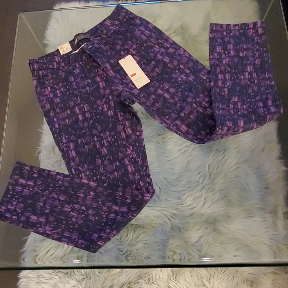 Levi Purple and Blue Abstract Jeans